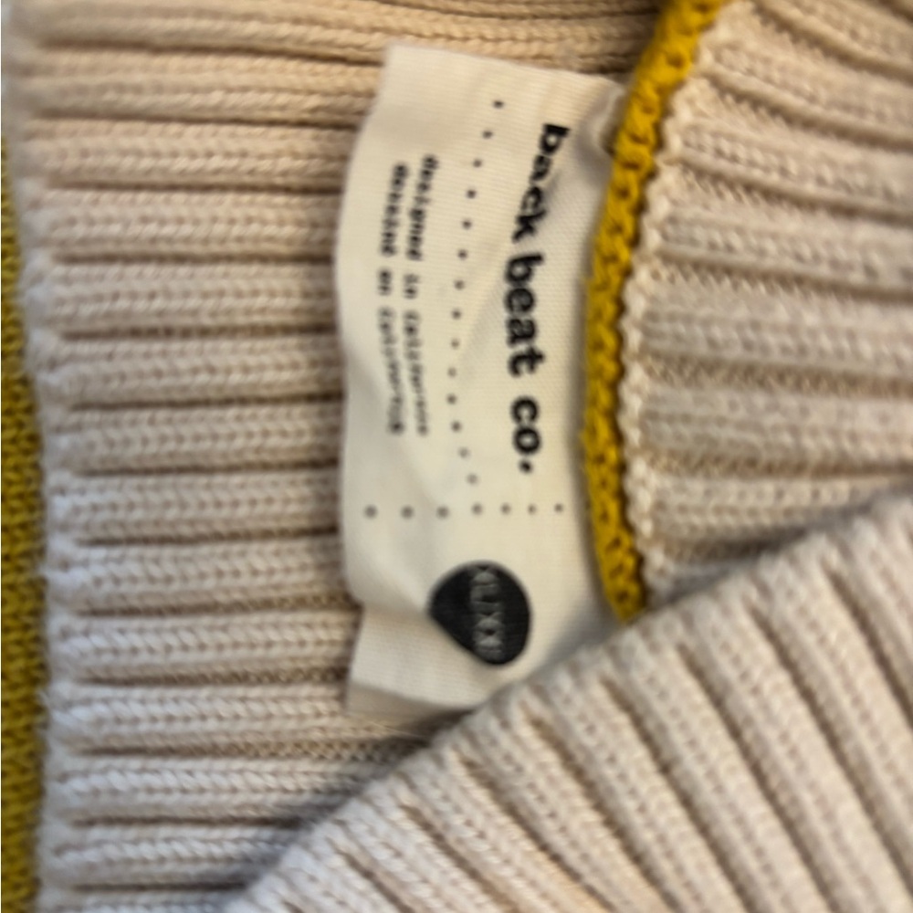 Back Beat Company Colorblock Turtleneck Sweater - Yellow, Pink, and Ivory - Picture 10 of 11